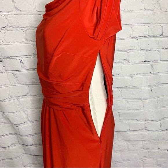 Nine West Red cowl neck draped long sleeve dress - Picture 10 of 13